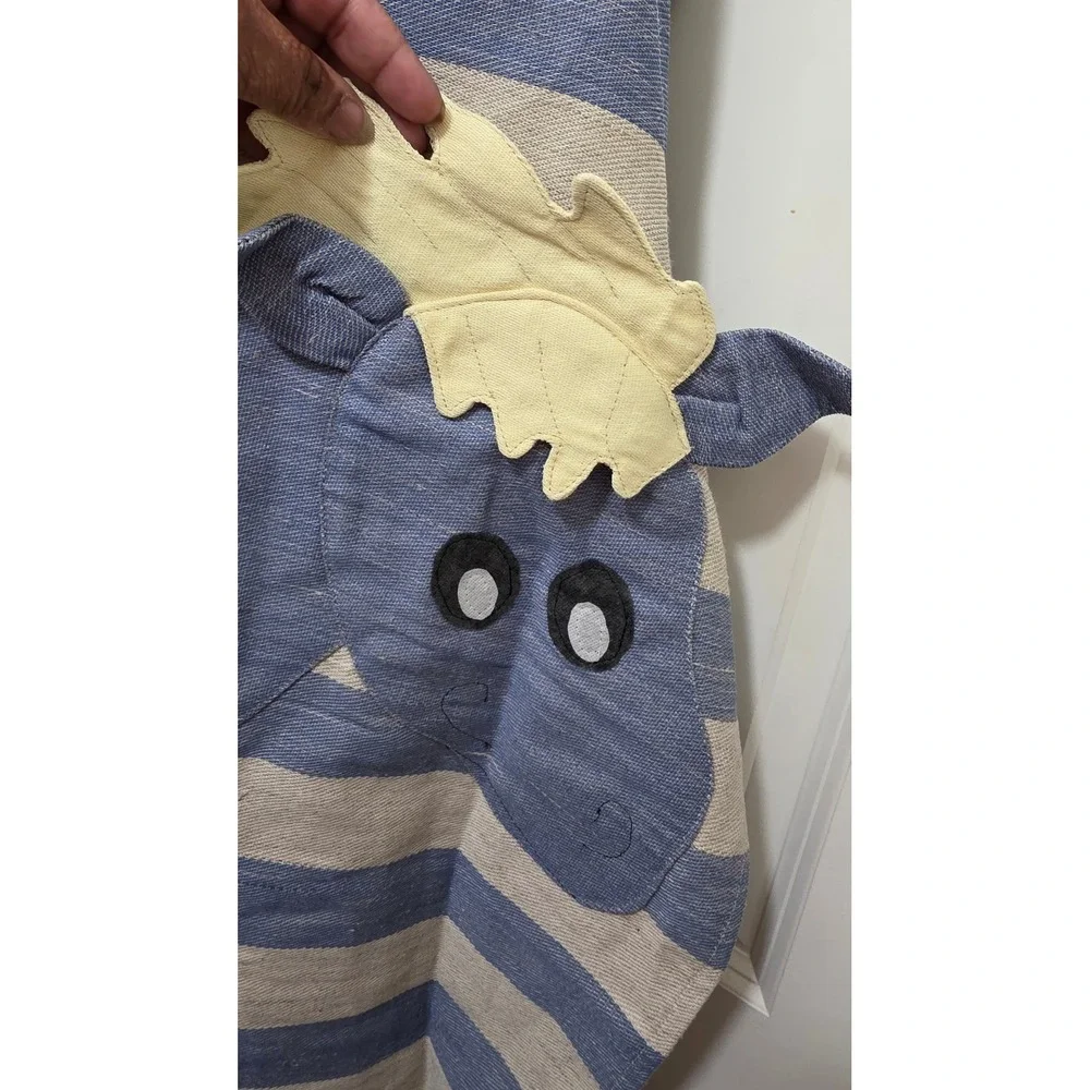 Liliina Linen Apron Unisex Blue White Striped Animal Character Art POLL Barbeque